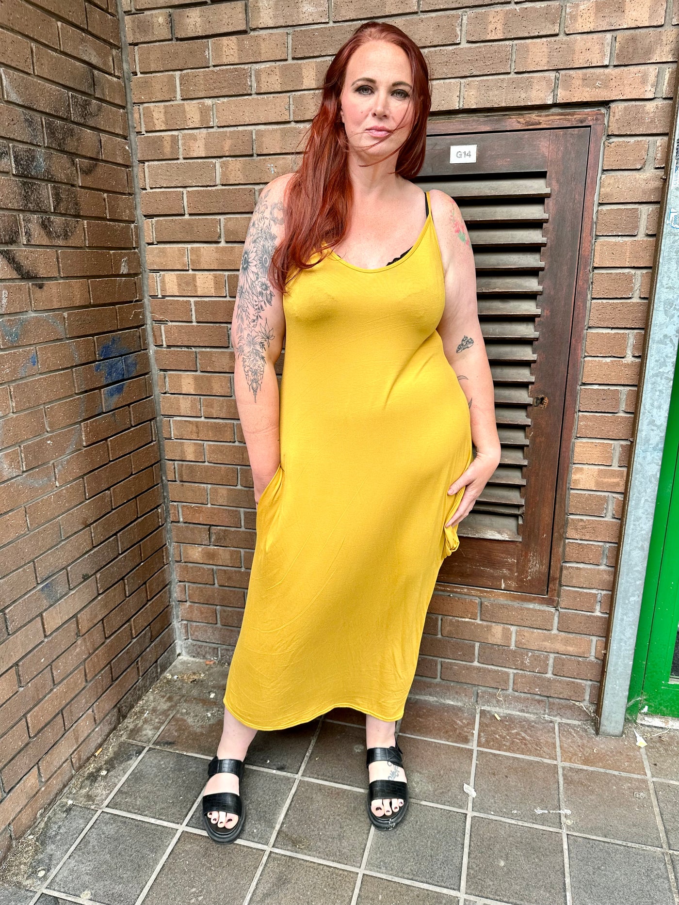 Mustard Maxi Camisole Dress