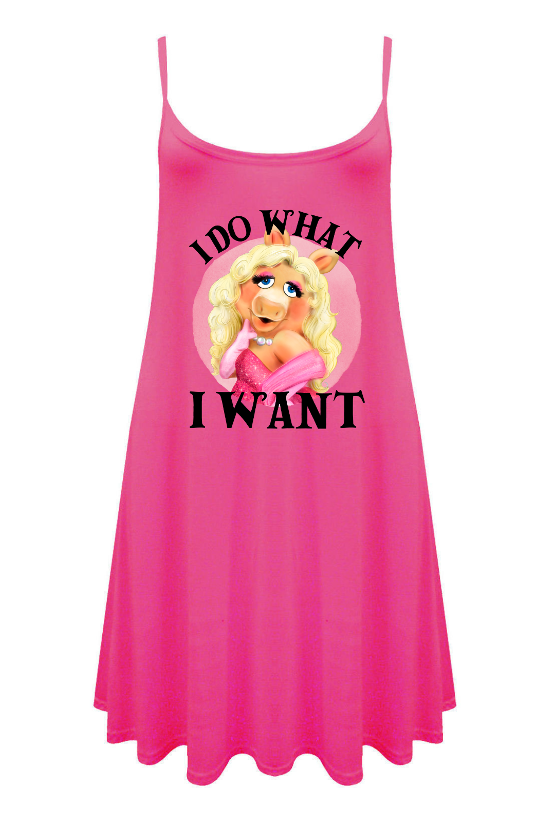 Hot Pink "I Do What I Want" Printed Longline Camisole