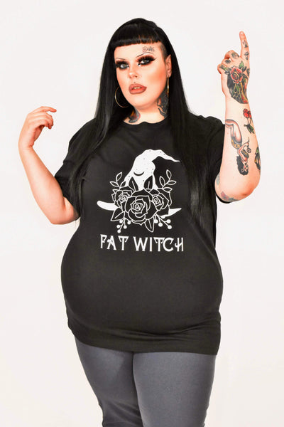 Black "Fat Witch” Unisex Slogan T-Shirt