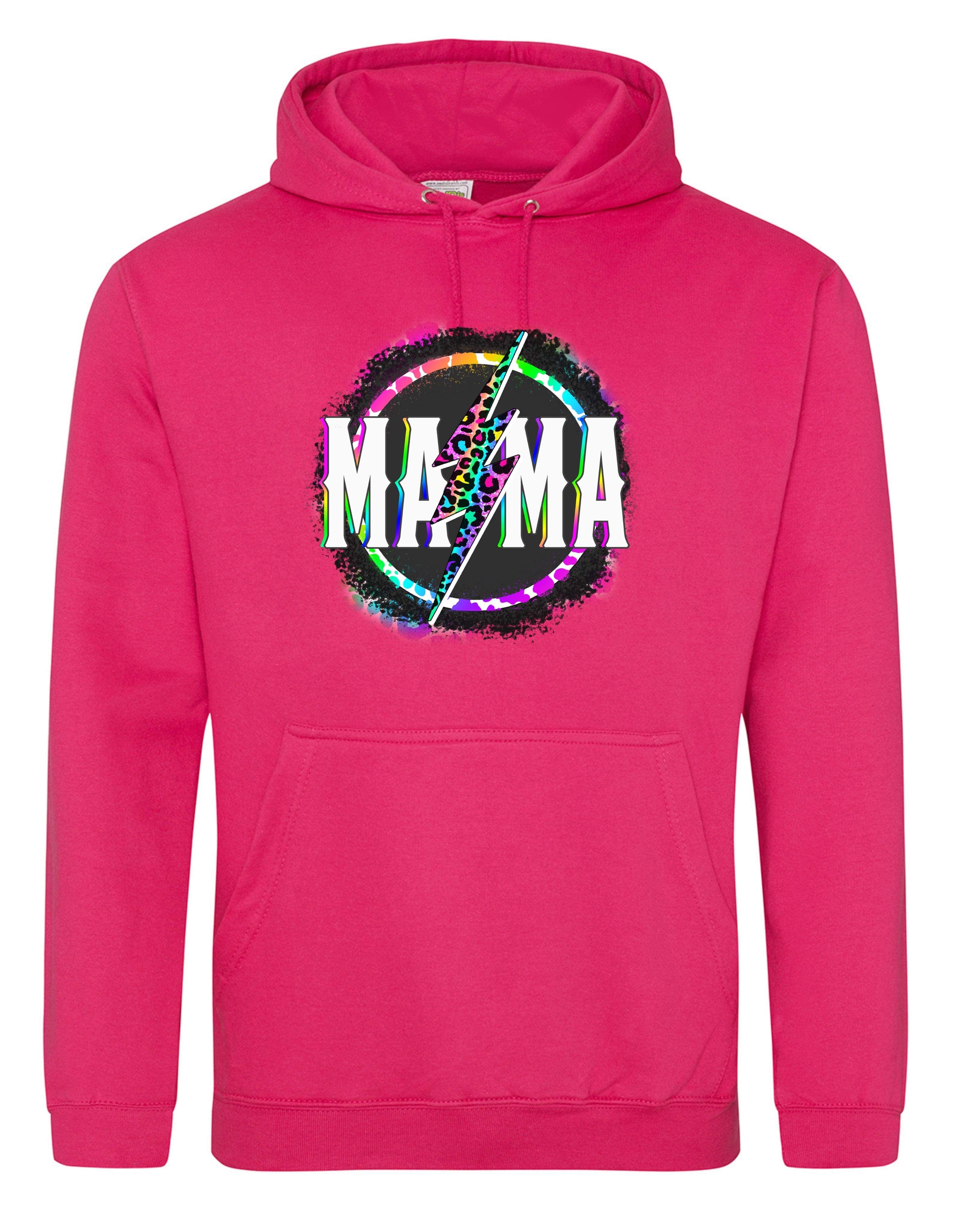 Hot Pink "Mama" Rock Standard Hoodie Topsy Curvy Ltd