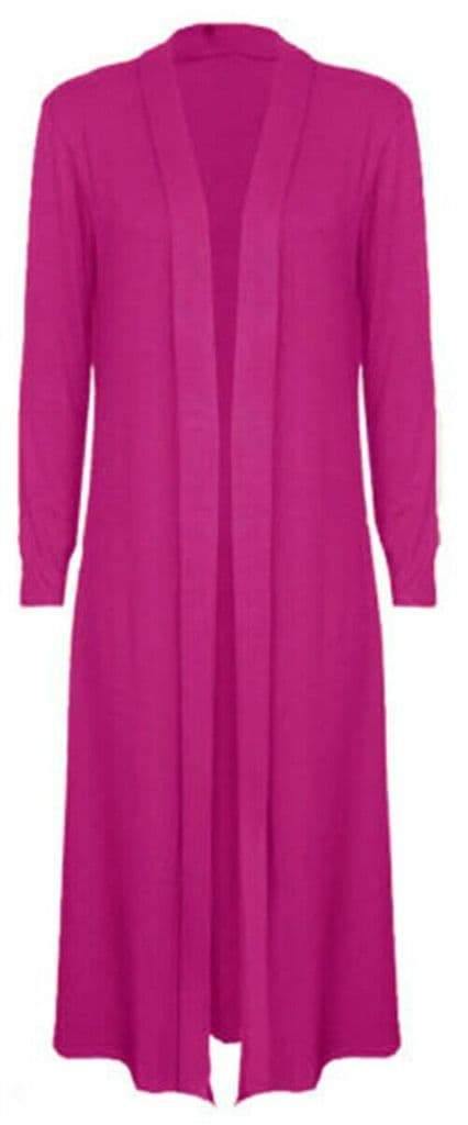 Fuchsia Jersey Maxi Cardigan – Topsy Curvy Ltd - Main Image