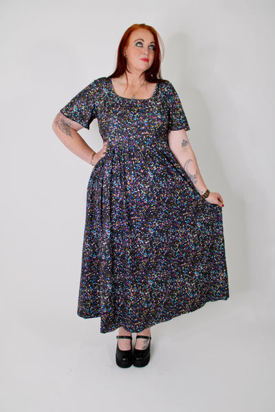 Glamorous Glitter Angel Sleeve Pocket Maxi Dress