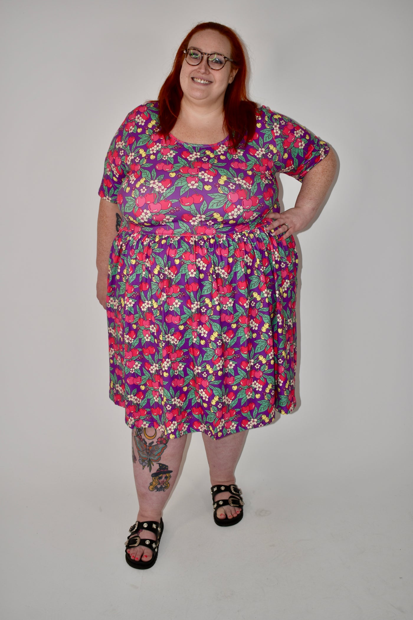 Topsy Curvy X Jelly With The Belly Cherry Pop 2-Way Pocket Skater Dress