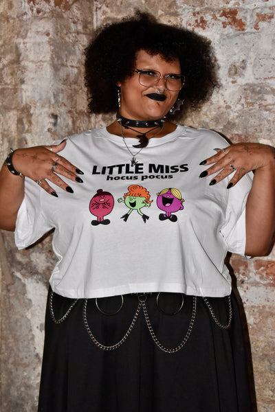 White "Little Miss Hocus Pocus" Unisex Cropped T-Shirt