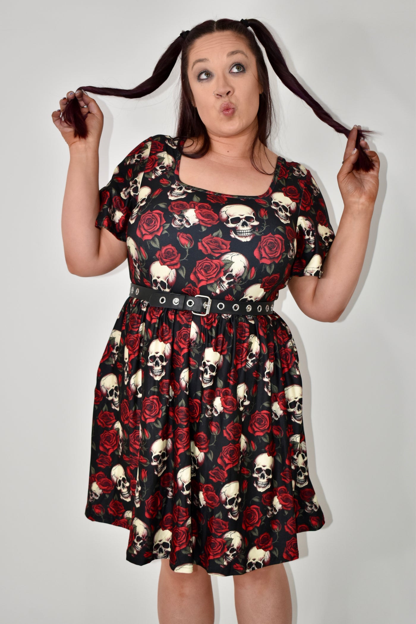 Oh My Goth Angel Sleeve Skater Dress