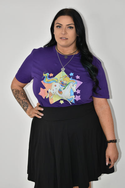 Purple Rainbow Star Girl Unisex Organic T-Shirt