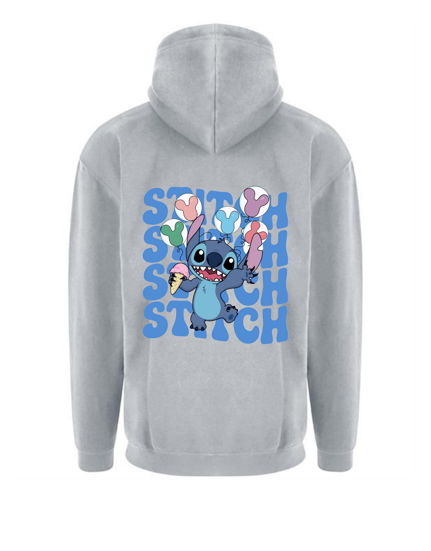 "Stitch" Front & Back Print Longline Unisex Zoodie