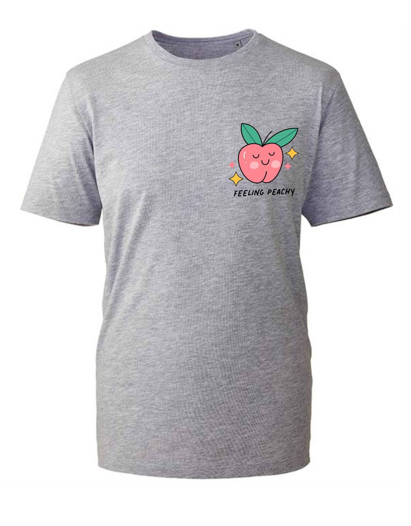 "Feelin' Peachy" Unisex Pocket Print Organic T-Shirt