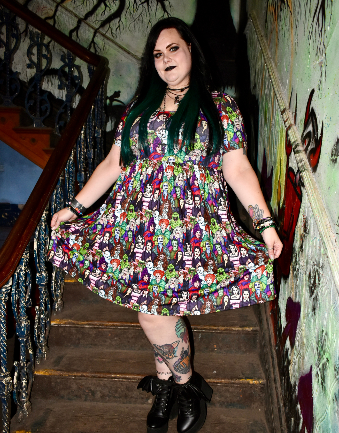 Limited Edition Tune Into Halloween 2-Way Pocket Skater Dress