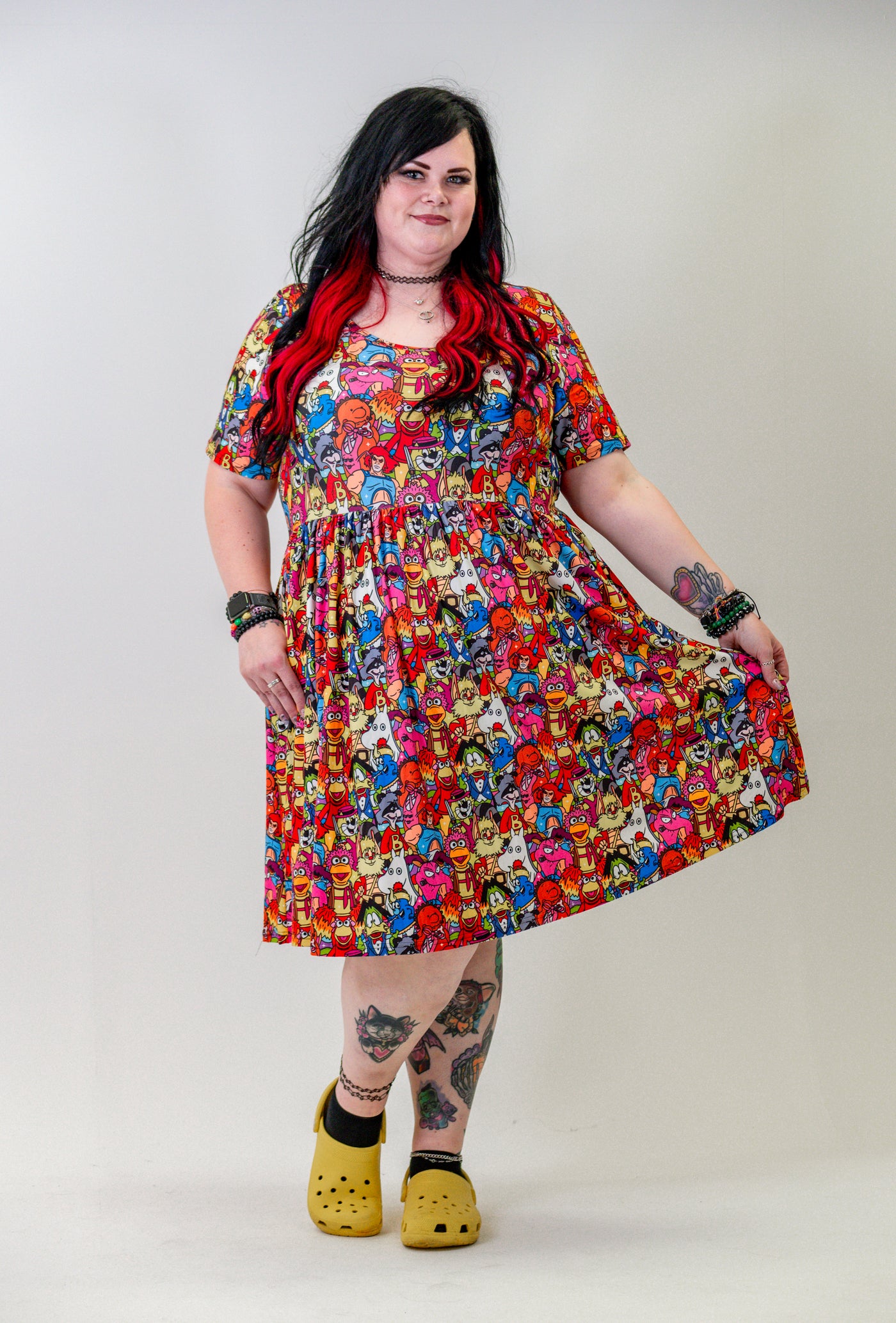 Tune In To The 80's 2-Way Pocket Skater Dress