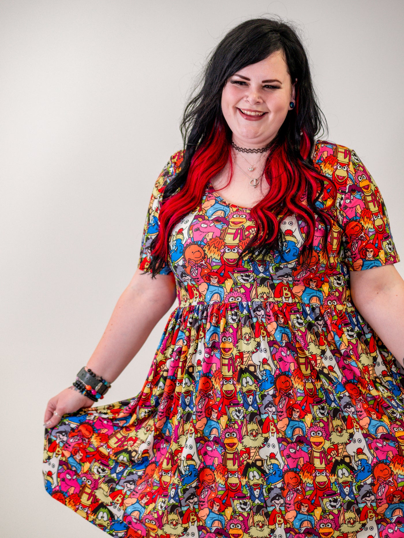 Tune In To The 80's 2-Way Pocket Skater Dress