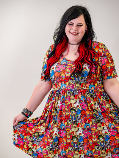 Tune In To The 80's 2-Way Pocket Skater Dress