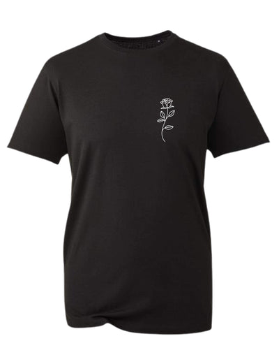 "Elder Emo" Rose Front & Back Print Unisex Organic T-Shirt