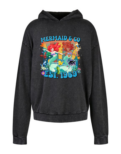 "Mermaid & Co" Friends Acid Wash Oversized Hoodie