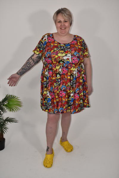 Tune In To The 80's Oversized Smock Dress