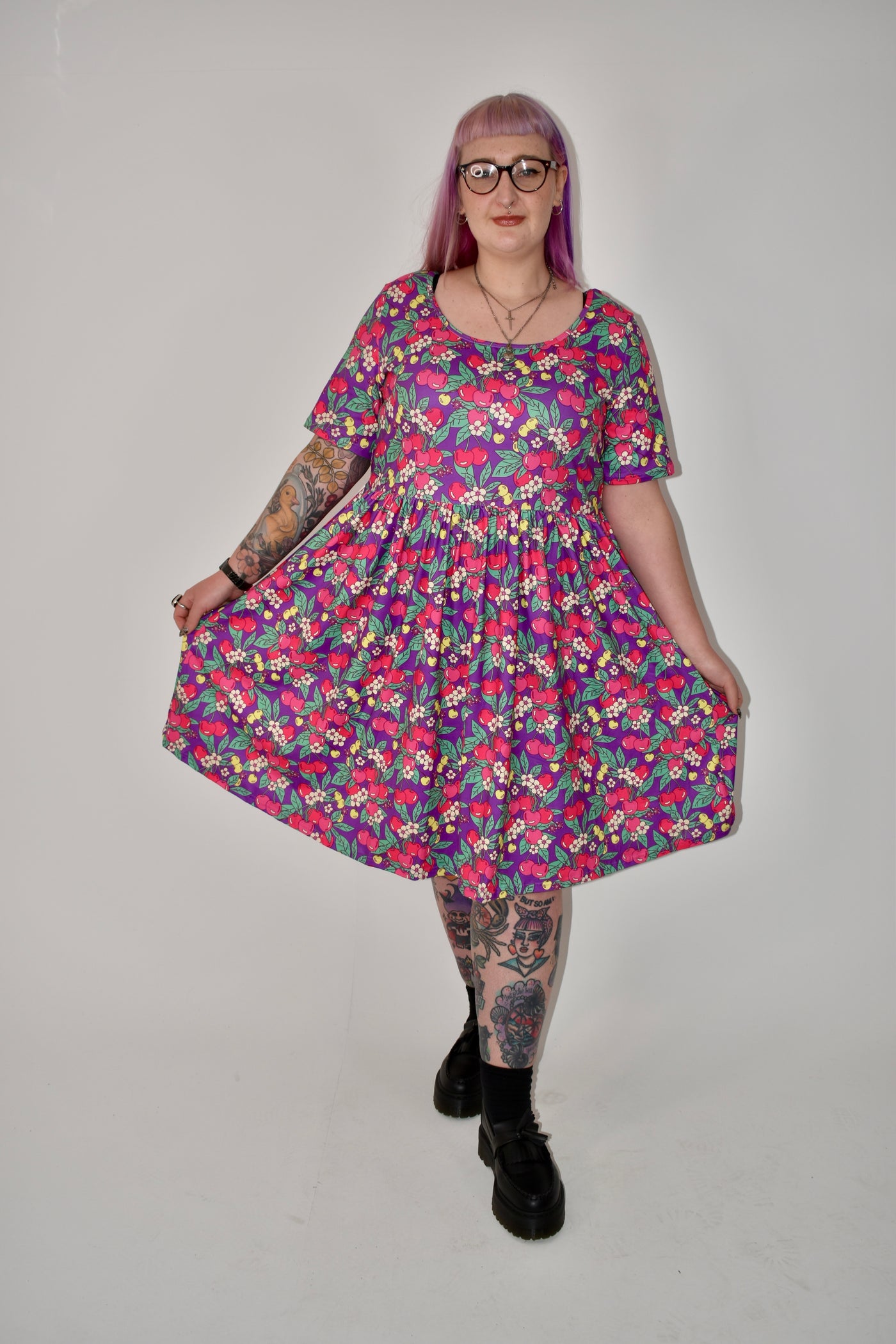 Topsy Curvy X Jelly With The Belly Cherry Pop 2-Way Pocket Skater Dress