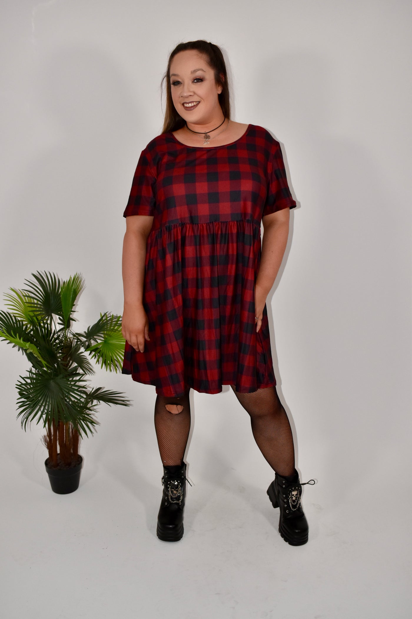 Rad Plaid Oversized Smock Dress