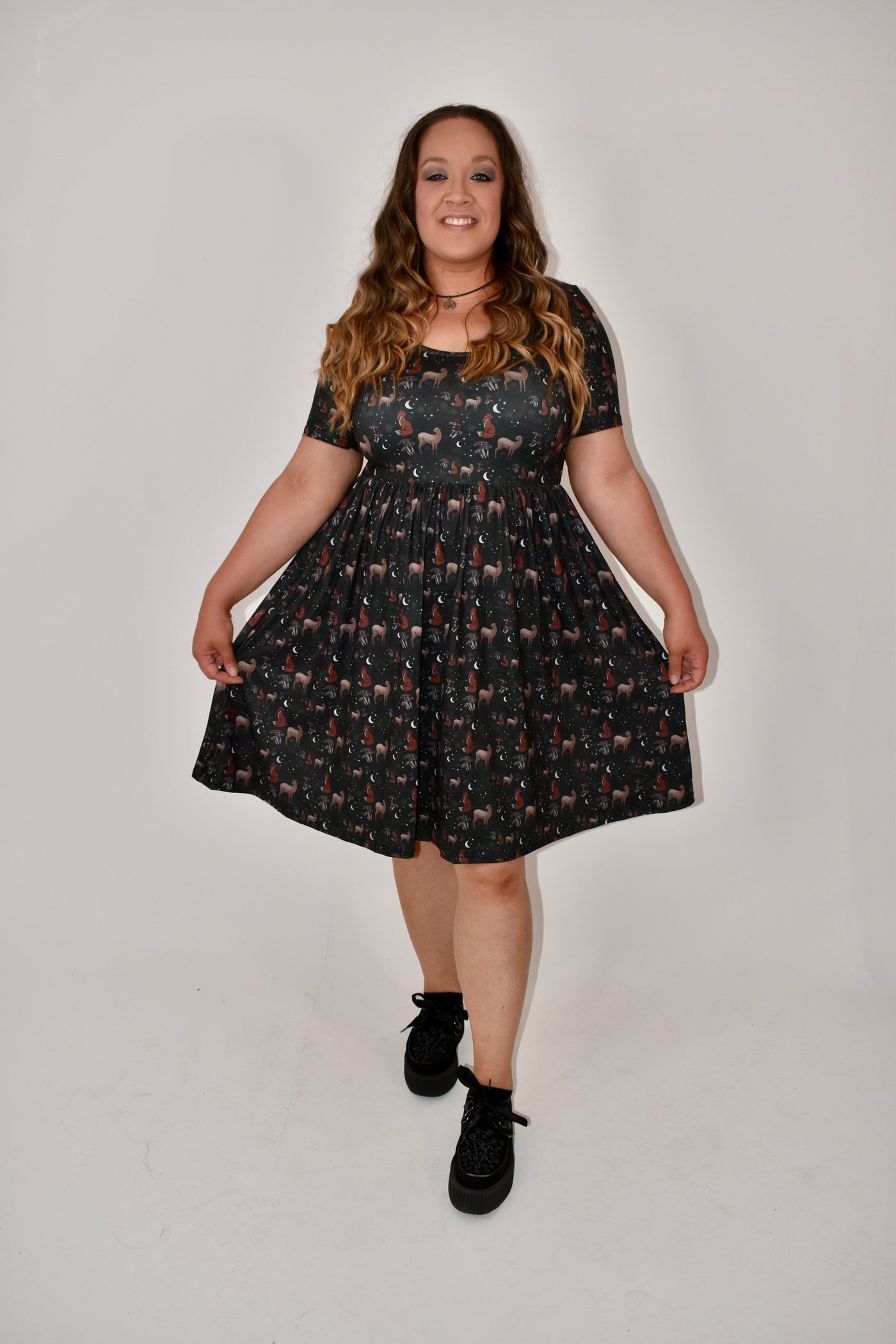 Wondrous Woods 2-Way Pocket Skater Dress