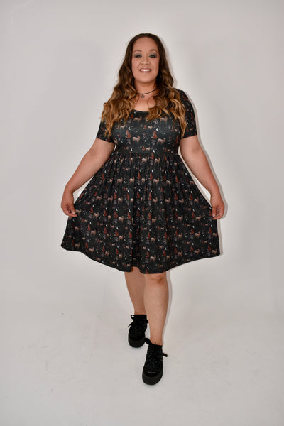 Wondrous Woods 2-Way Pocket Skater Dress