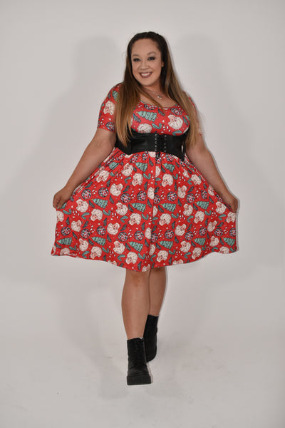 Retro Santa 2-Way Pocket Skater Dress