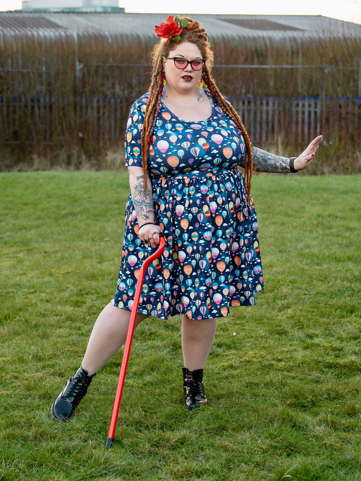 Full Of Hot Air 2-Way Pocket Skater Dress
