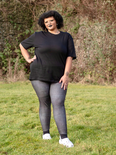 Black Washed Denim Look Super Soft Leggings