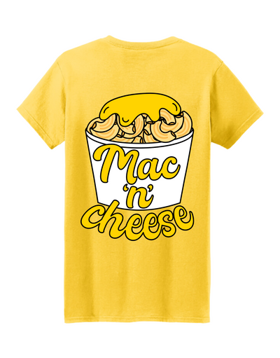 "Mac & Cheese" Front & Back Unisex Organic T-Shirt