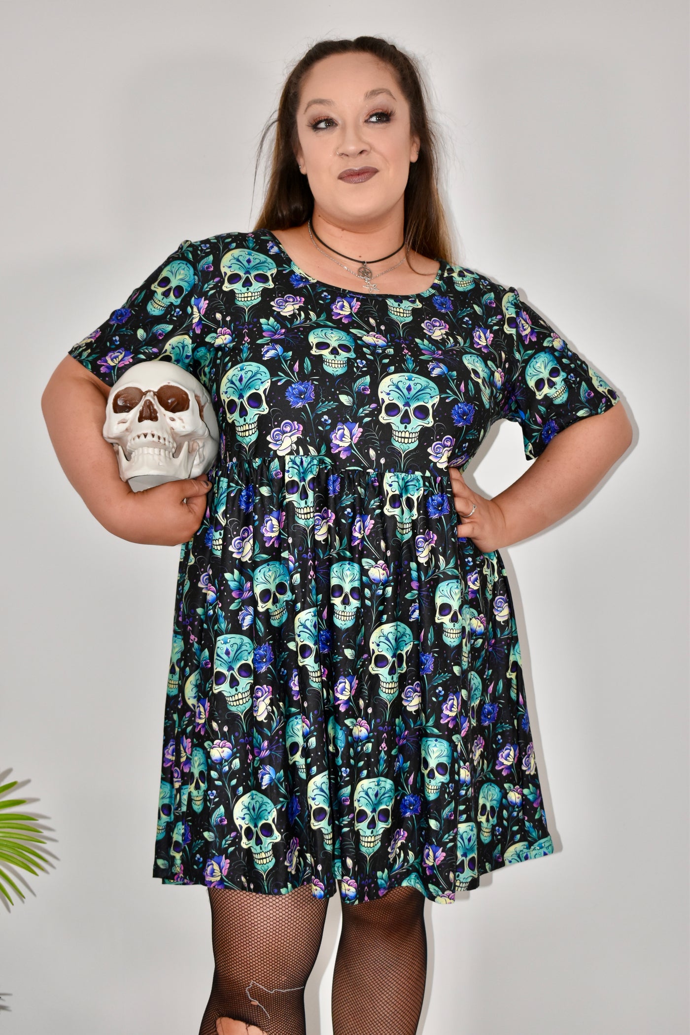 Deadly Blooms Oversized Smock Dress