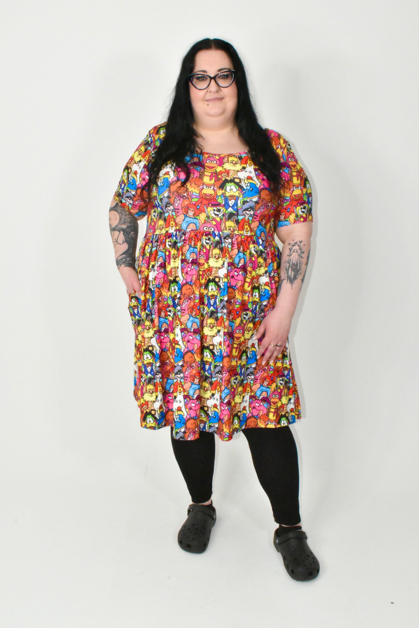 Tune In To The 80's 2-Way Pocket Skater Dress