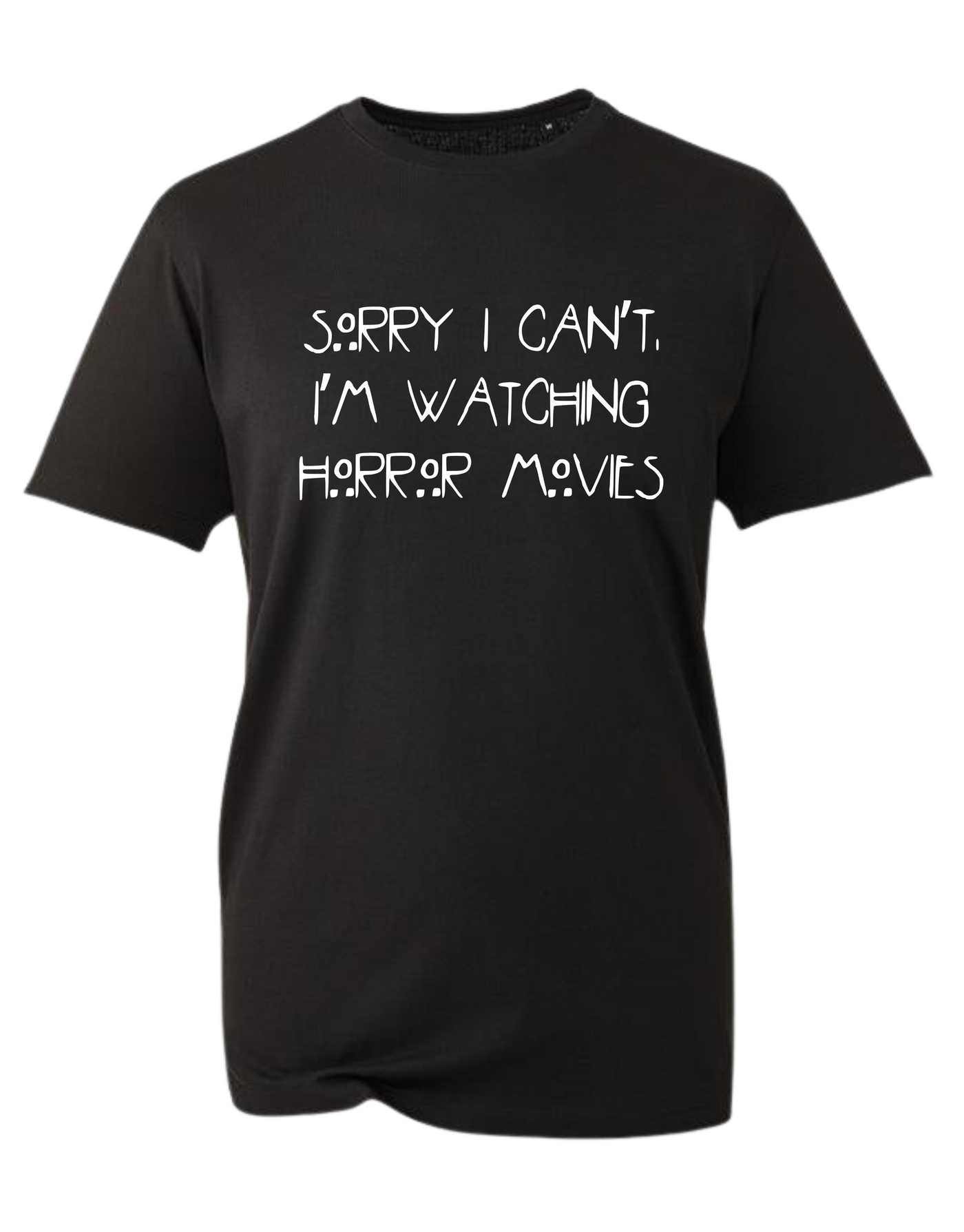 Black "Sorry I Can't" Horror Unisex Organic T-Shirt