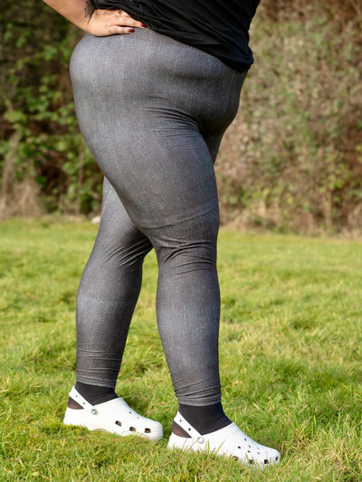 Black Washed Denim Look Super Soft Leggings