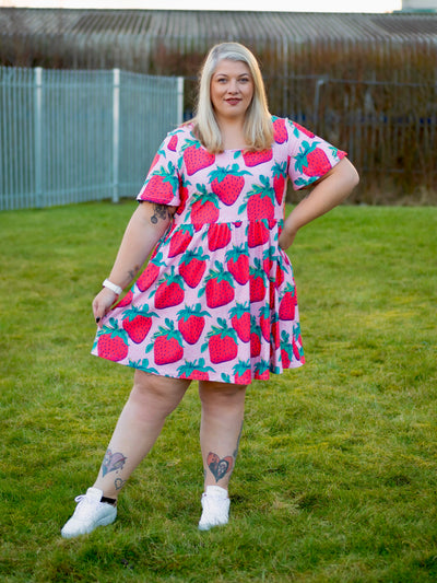 Berry Good Berry Nice Angel Sleeve Skater Dress