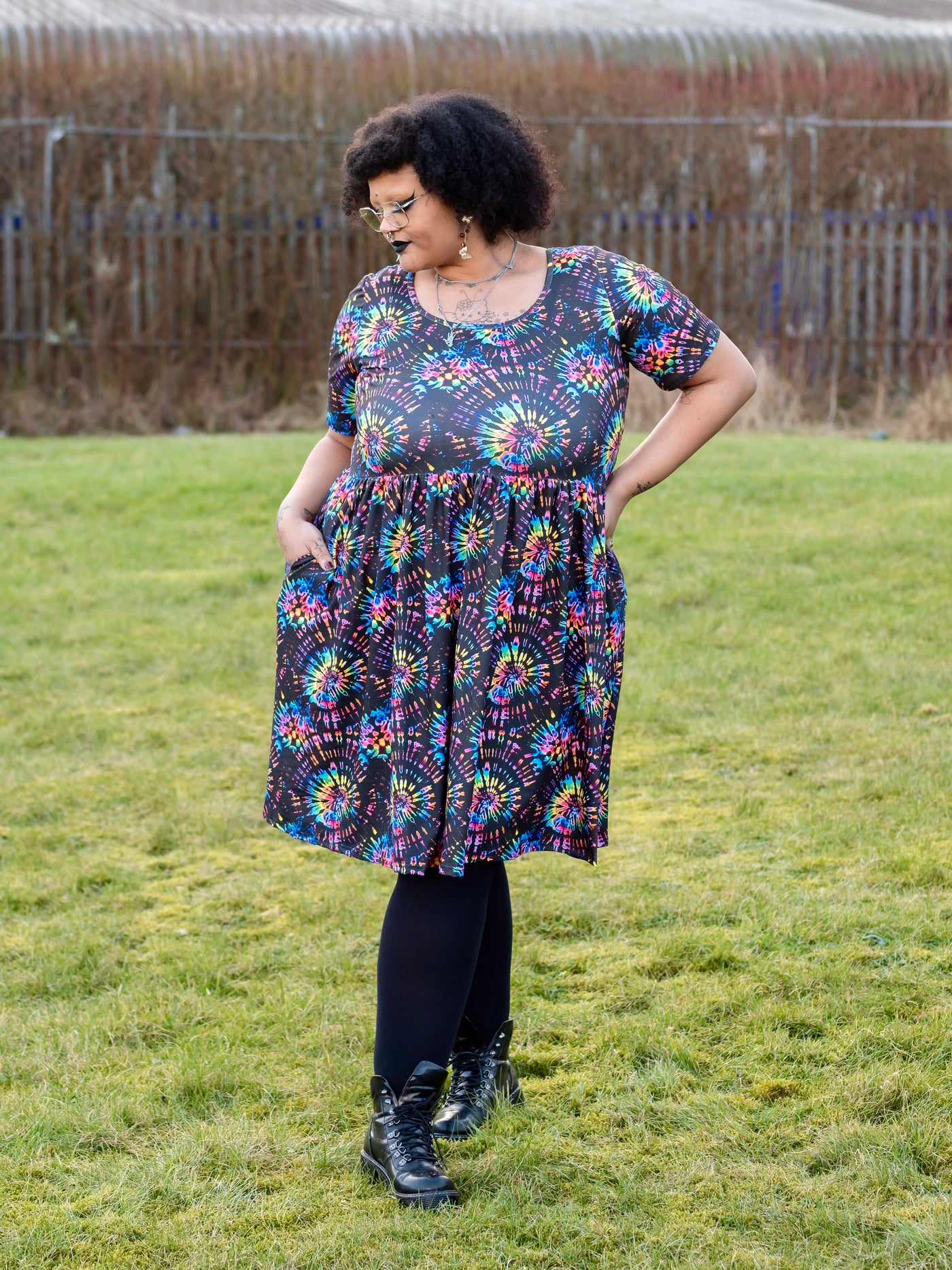 Twisted Kaleidoscope 2-Way Pocket Skater Dress
