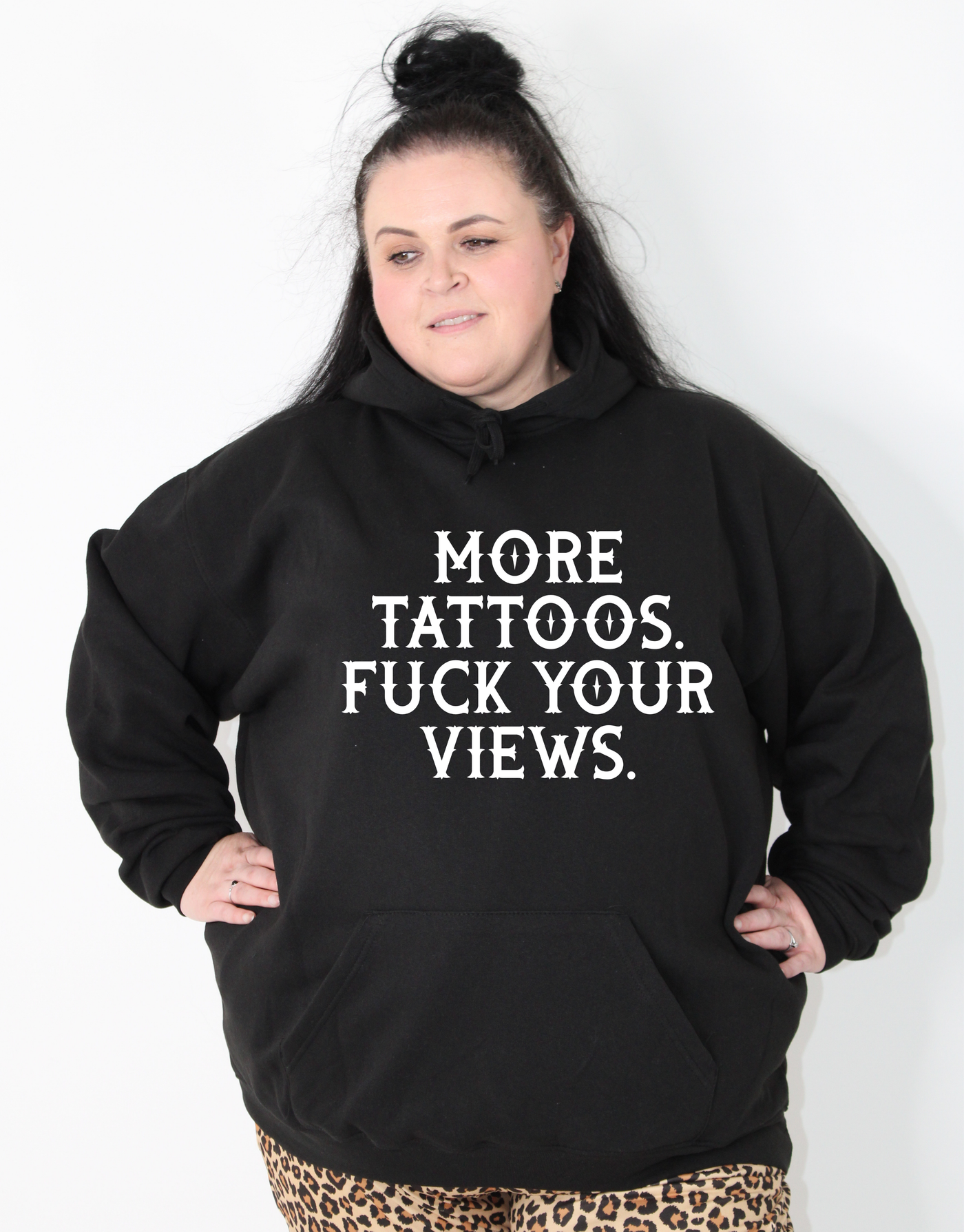 Black "More Tattoos" Standard Unisex Hoodie