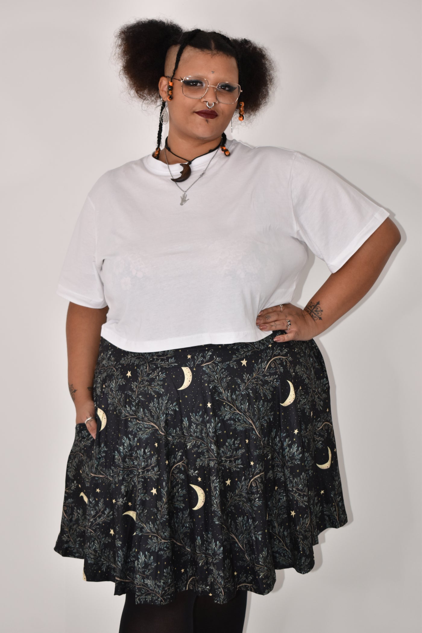 Pagan Night Pocket Skater Skirt