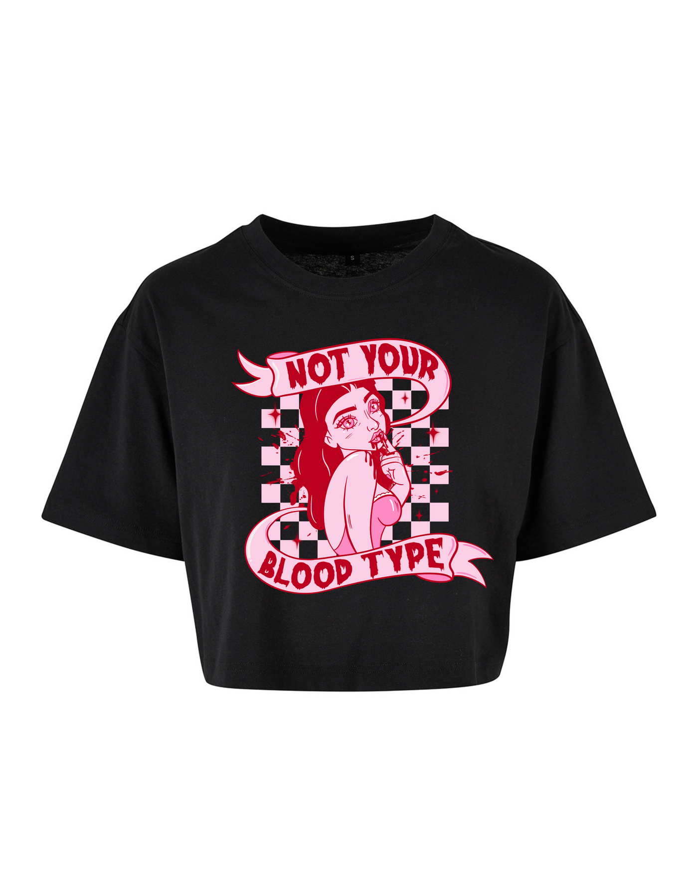 Black "Not Your Blood Type" Unisex Cropped T-Shirt