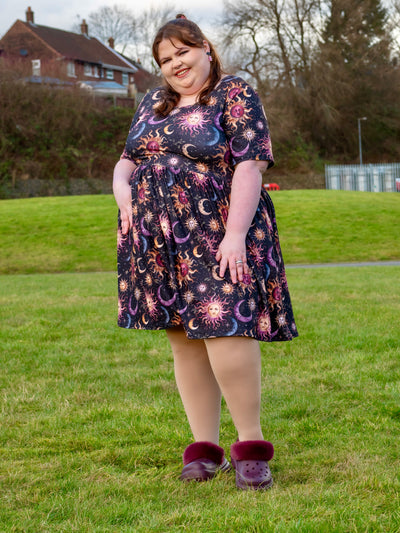 Vintage Soleil Angel Sleeve Skater Dress