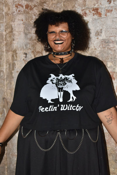 Black "Feeling Witchy" Unisex Cropped T-Shirt