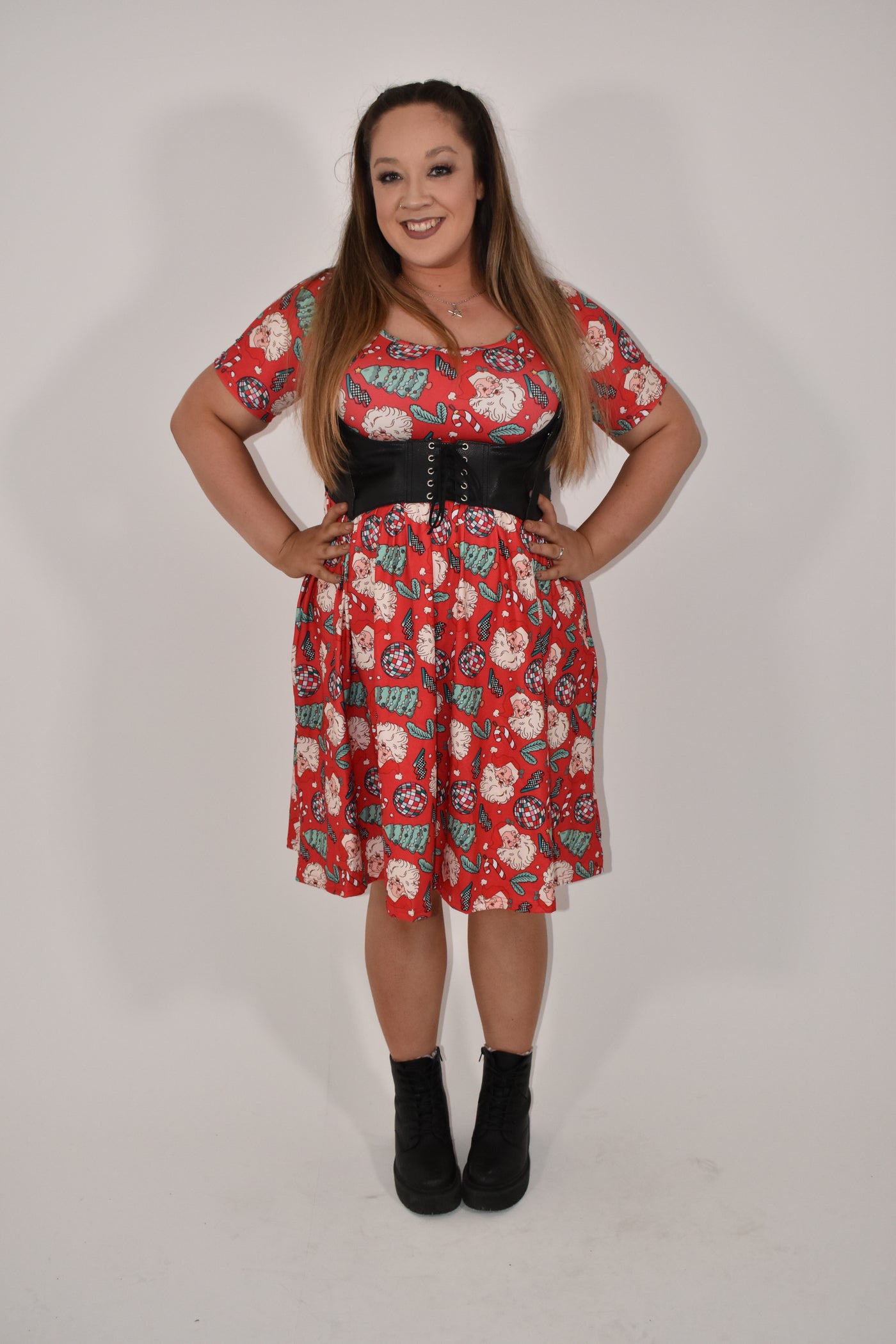 Retro Santa 2-Way Pocket Skater Dress