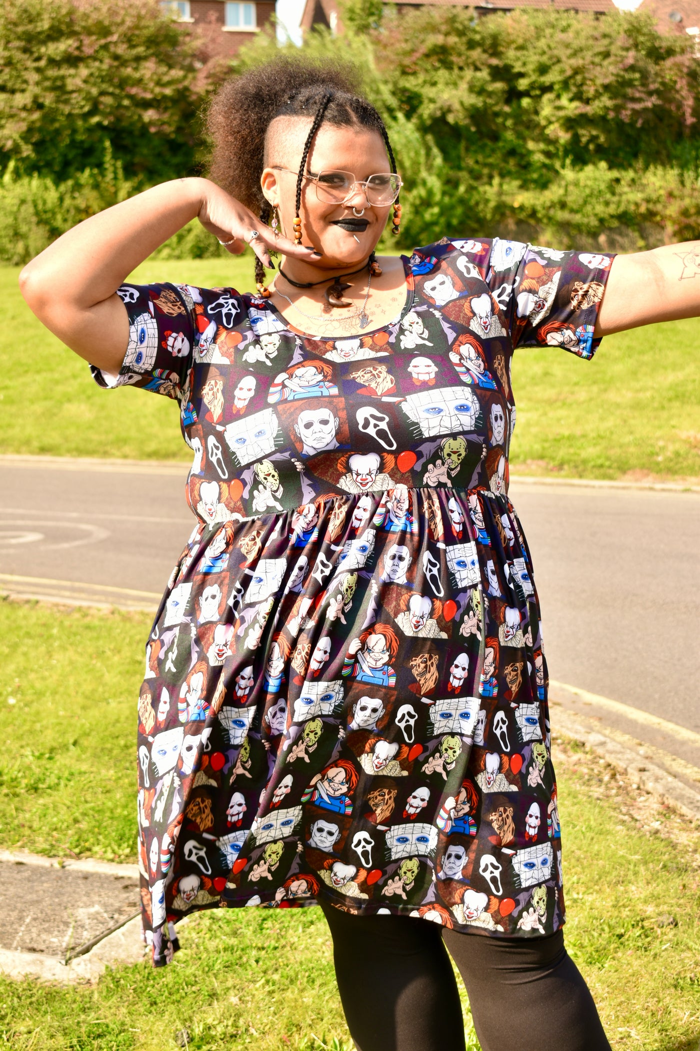 Comic Slashers 2-Way Pocket Skater Dress