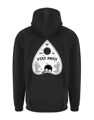 Black "Stay Away" Front & Back Print Longline Unisex Hoodie