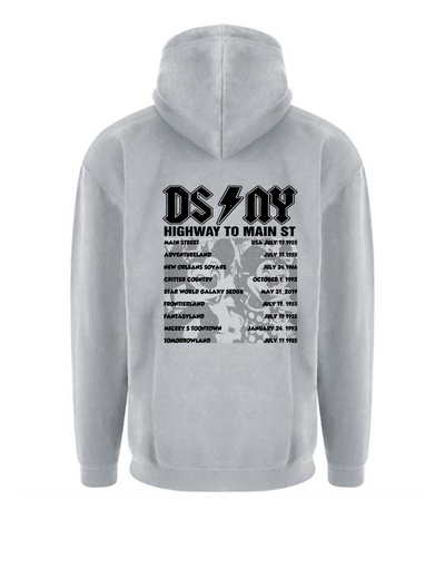 "DS-NY" Front & Back Print Longline Unisex Hoodie