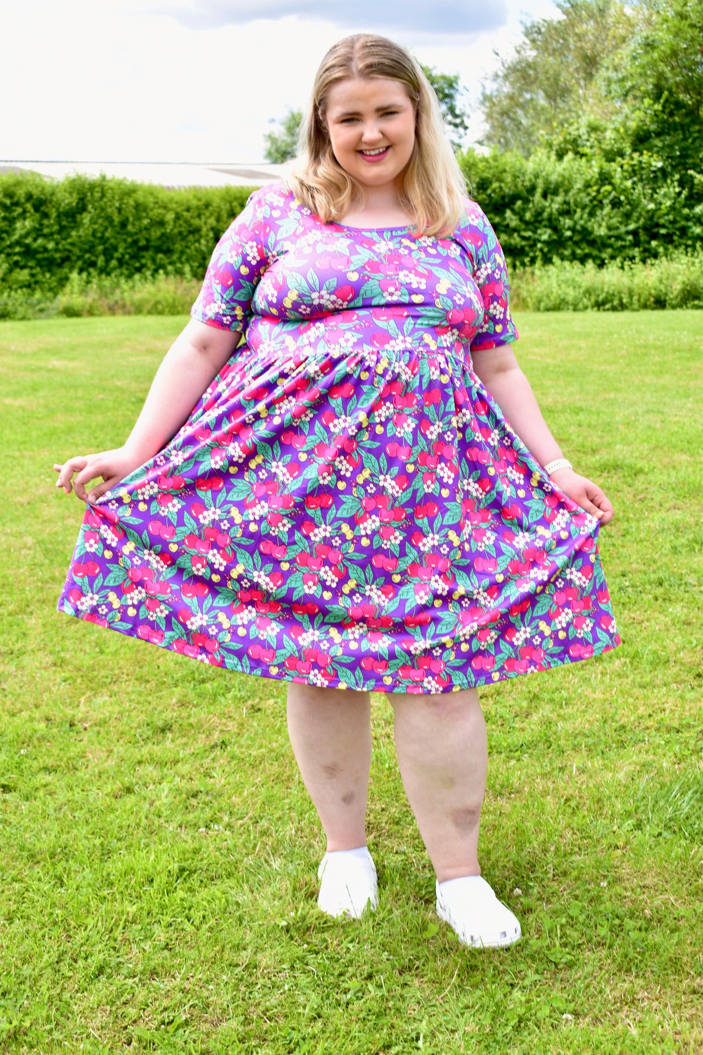 Topsy Curvy X Jelly With The Belly Cherry Pop 2-Way Pocket Skater Dress