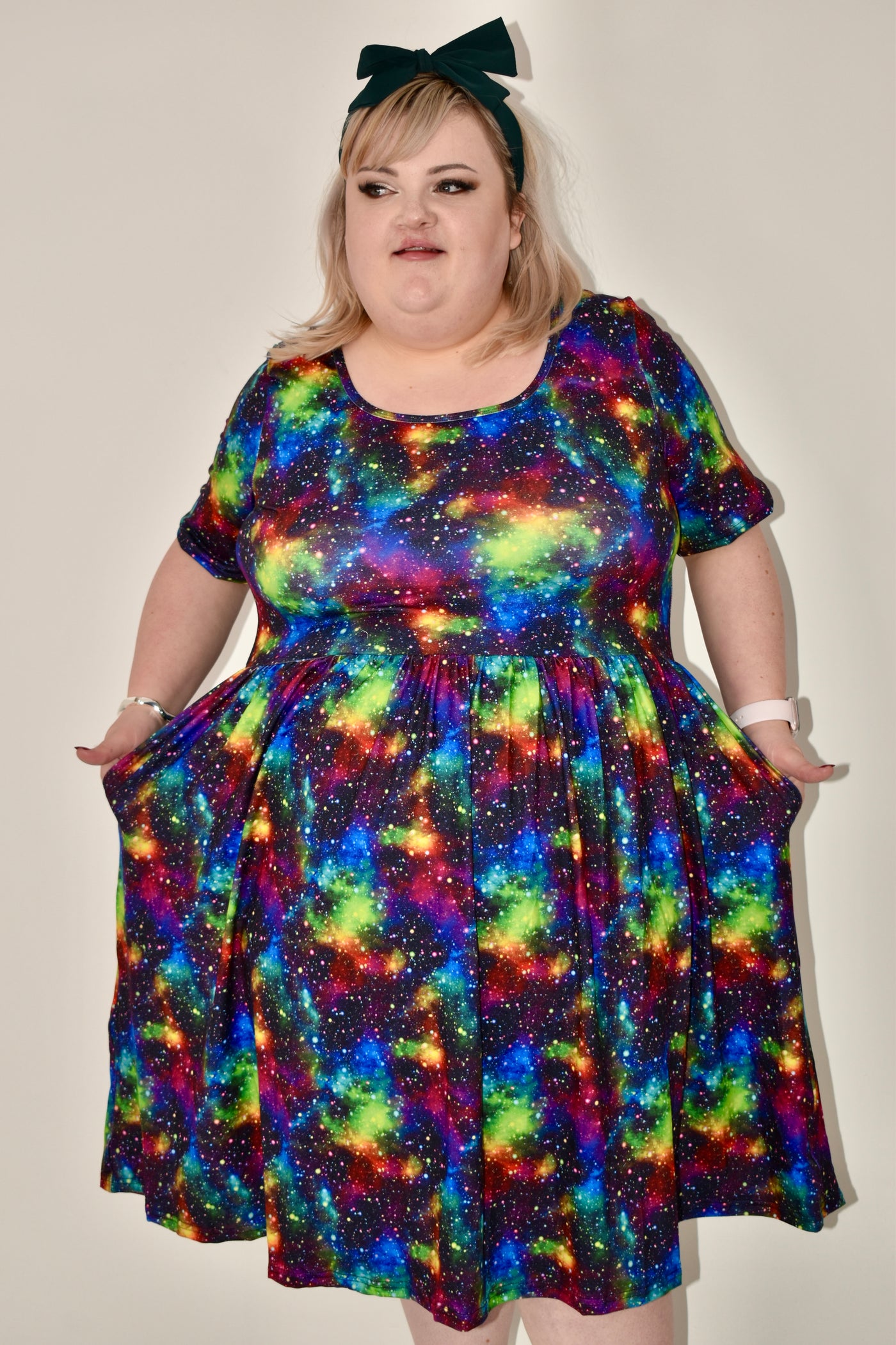 Rainbow Galaxy 2-Way Pocket Skater Dress