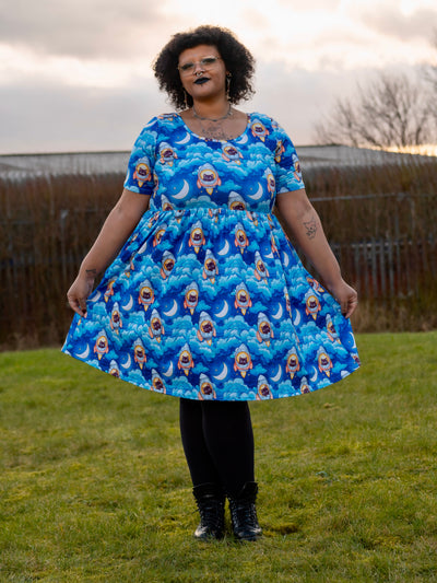 Cosmic Cats 2-Way Pocket Skater Dress