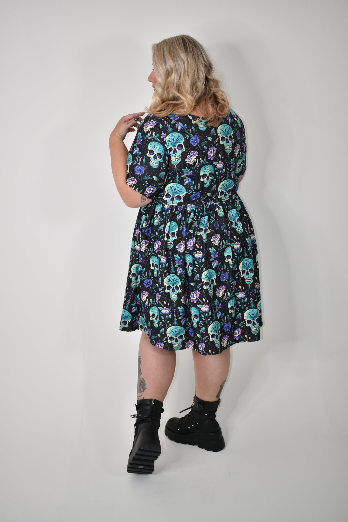 Deadly Blooms 2-Way Pocket Skater Dress