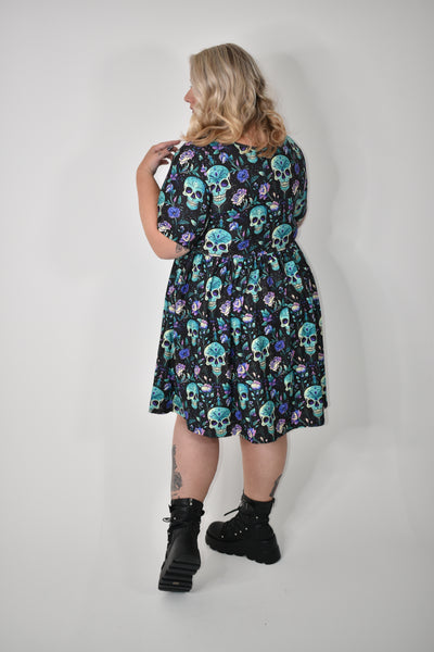 Deadly Blooms 2-Way Pocket Skater Dress