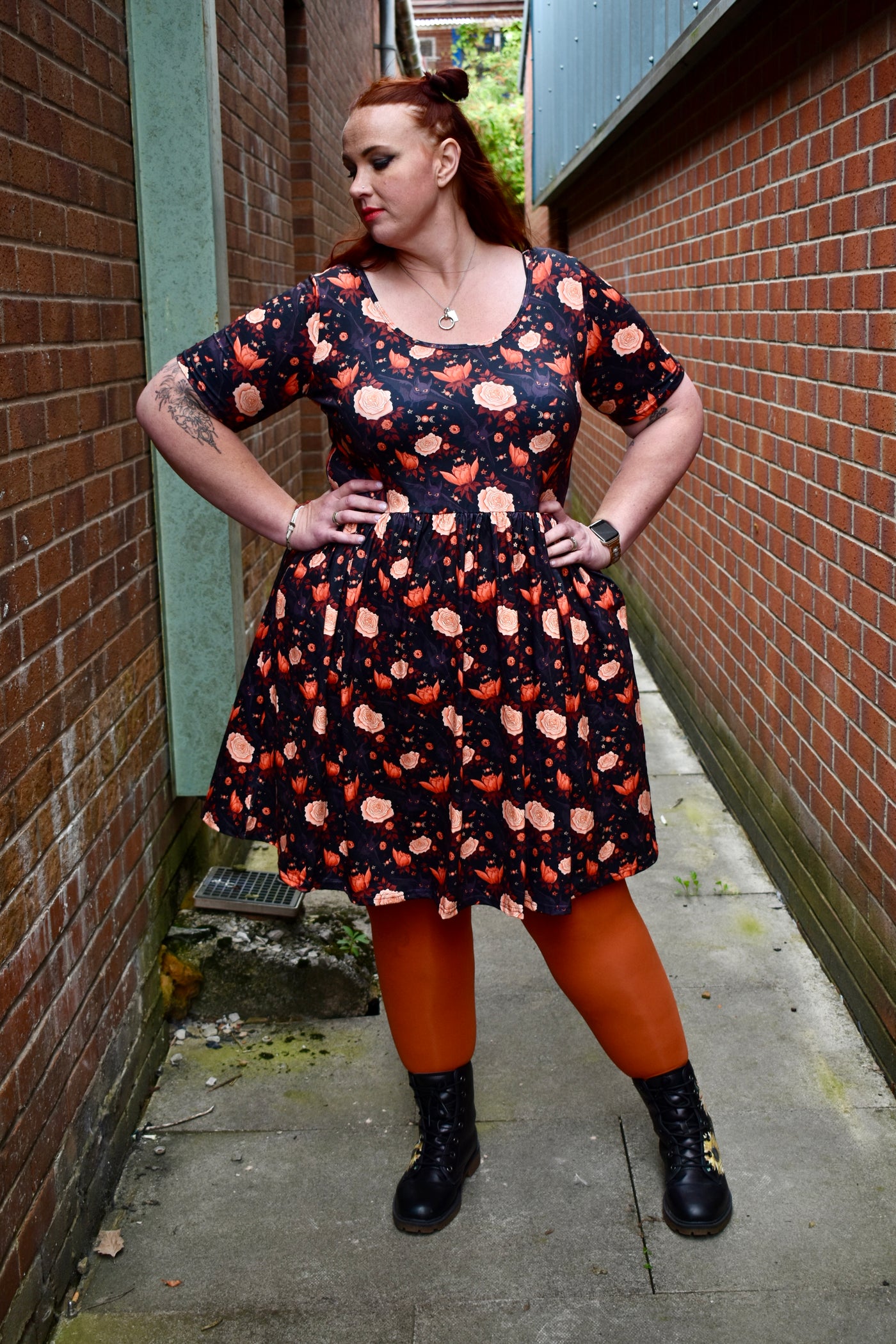 Gone Batty 2-Way Pocket Skater Dress