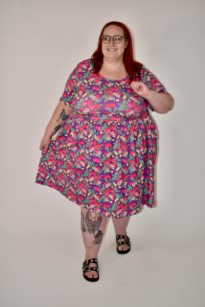 Topsy Curvy X Jelly With The Belly Cherry Pop 2-Way Pocket Skater Dress