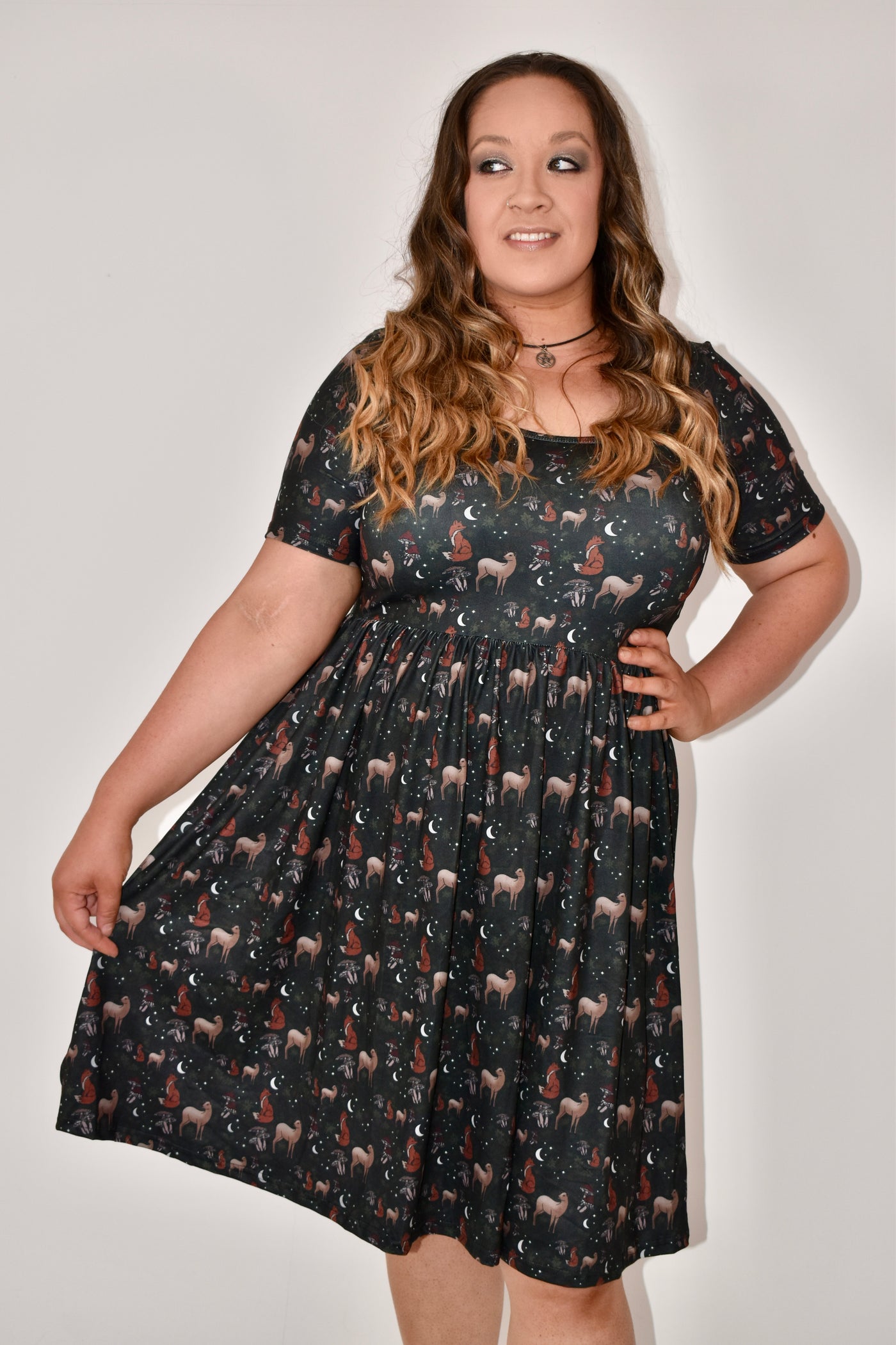 Wondrous Woods 2-Way Pocket Skater Dress